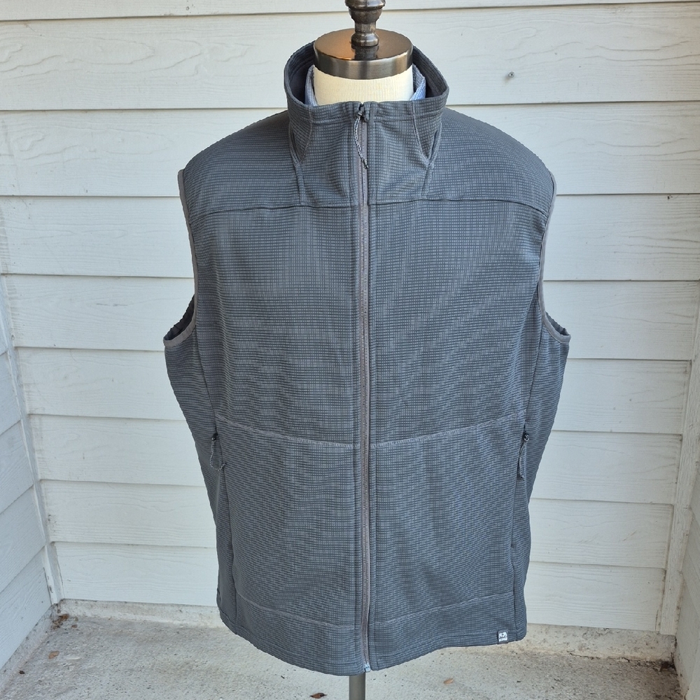 KUIU Grey Olive Polyester Fleece 2017‎ Grid Knit 3XL Mens Full Zip Sweater Vest